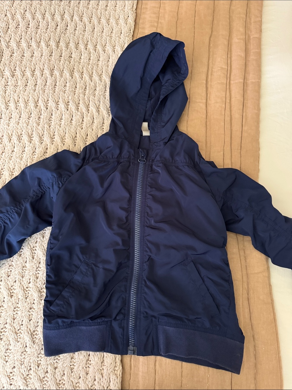 Athleta Navy Hooded Windbreaker Jacket for Kids